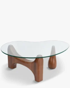 Table basse, Verre trempé & bois de frêne veiné, L99 Orwell