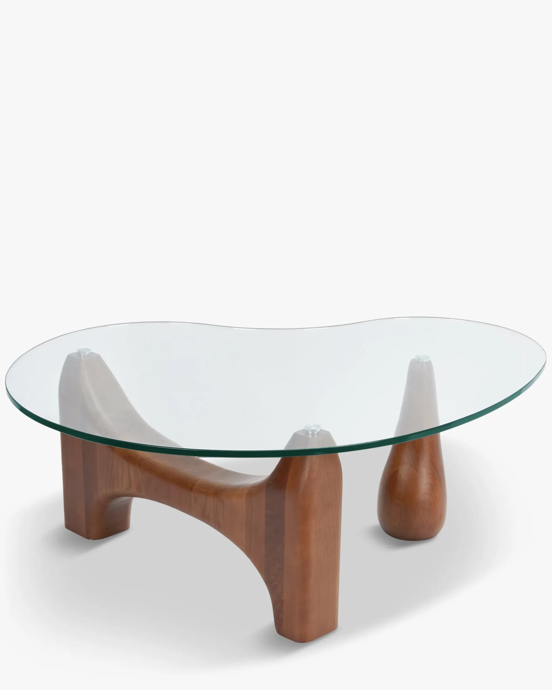 Table basse, Verre trempé & bois de frêne veiné, L99 Orwell
