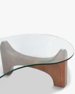 Table basse, Verre trempé & bois de frêne veiné, L99 Orwell
