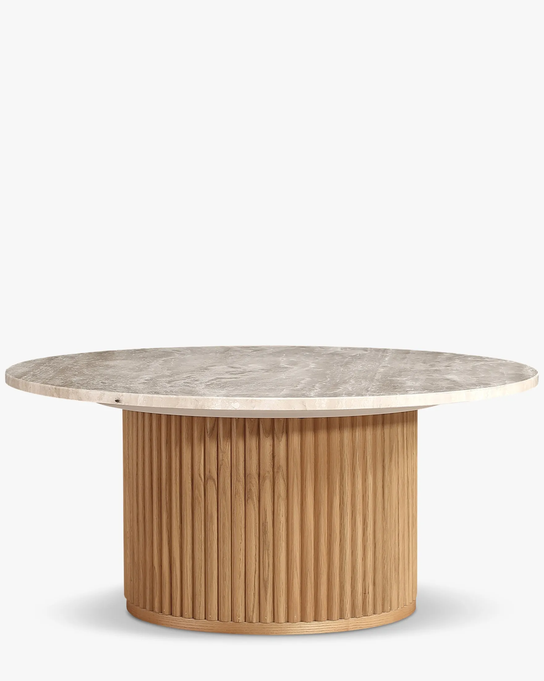 Table basse, Véritable pierre de travertin, Ø80 Oviedo