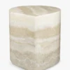 Table d'appoint, Beige effet travertin, H42 Blooms