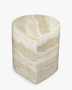 Table d'appoint, Beige effet travertin, H42 Blooms