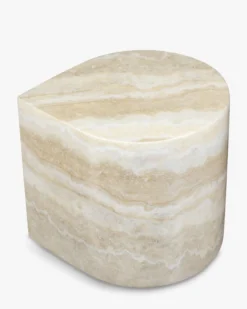 Table d'appoint, Beige effet travertin, H42 Blooms