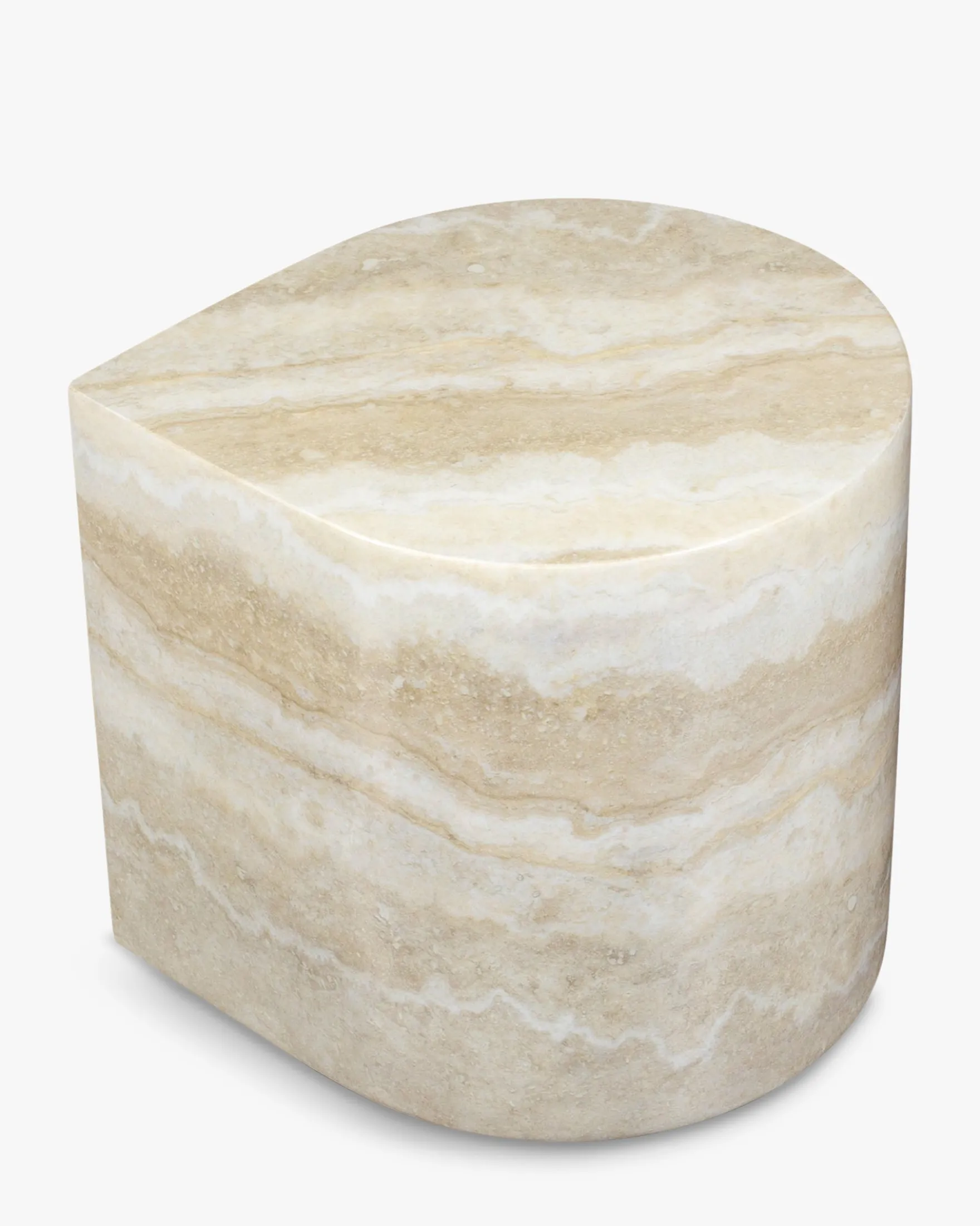 Table d'appoint, Beige effet travertin, H42 Blooms