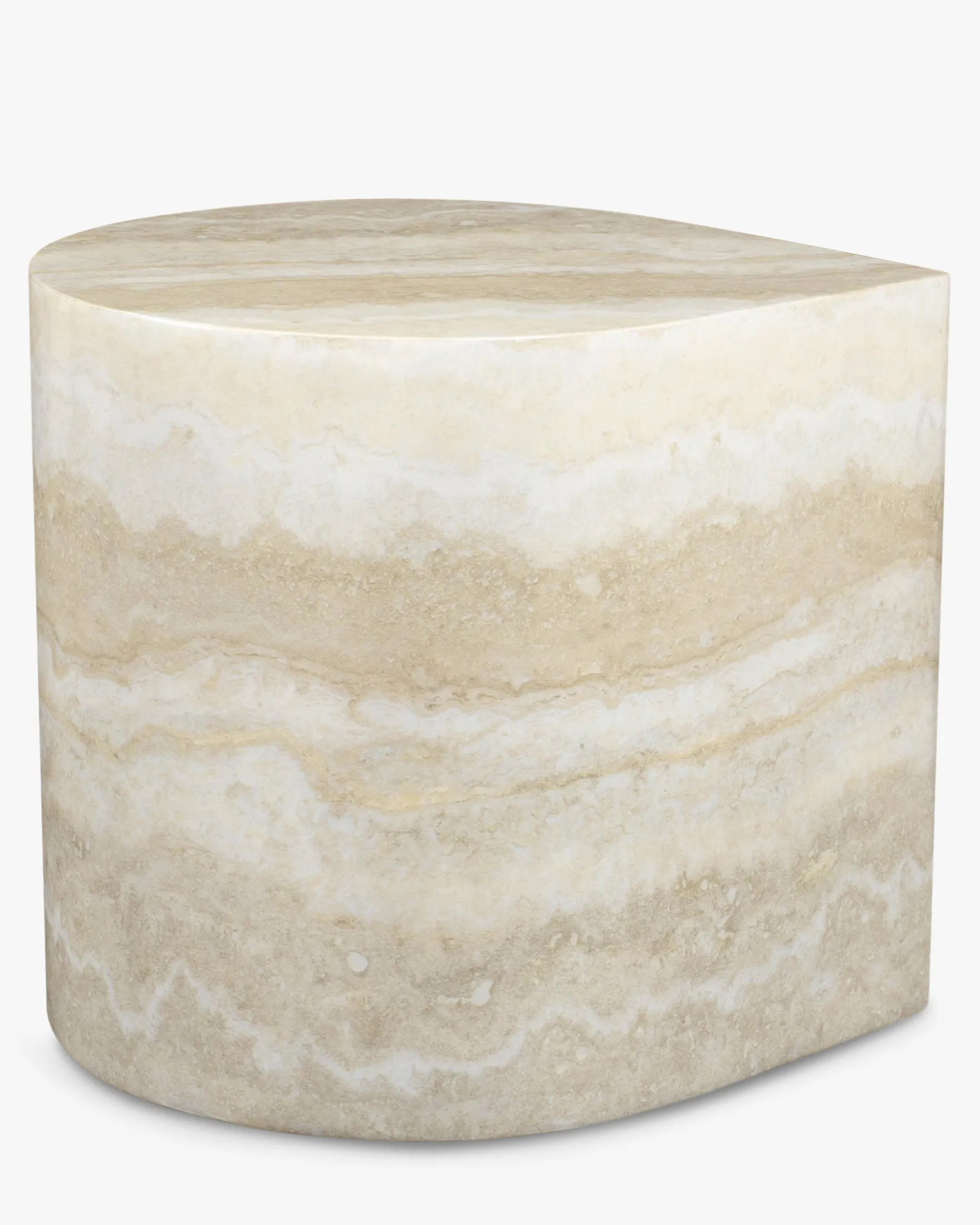 Table d'appoint, Beige effet travertin, H42 Blooms