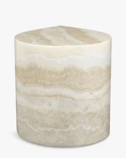 Table d'appoint, Beige effet travertin, H42 Blooms