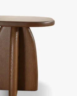 Table d'appoint, Bois de chêne massif teinte noyer, H46 Ellios