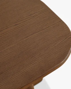 Table d'appoint, Bois de chêne massif teinte noyer, H46 Ellios