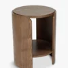 Table d'appoint, Bois de frêne teinte noyer, H50 Elipse