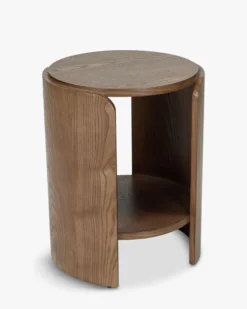 Table d'appoint, Bois de frêne teinte noyer, H50 Elipse