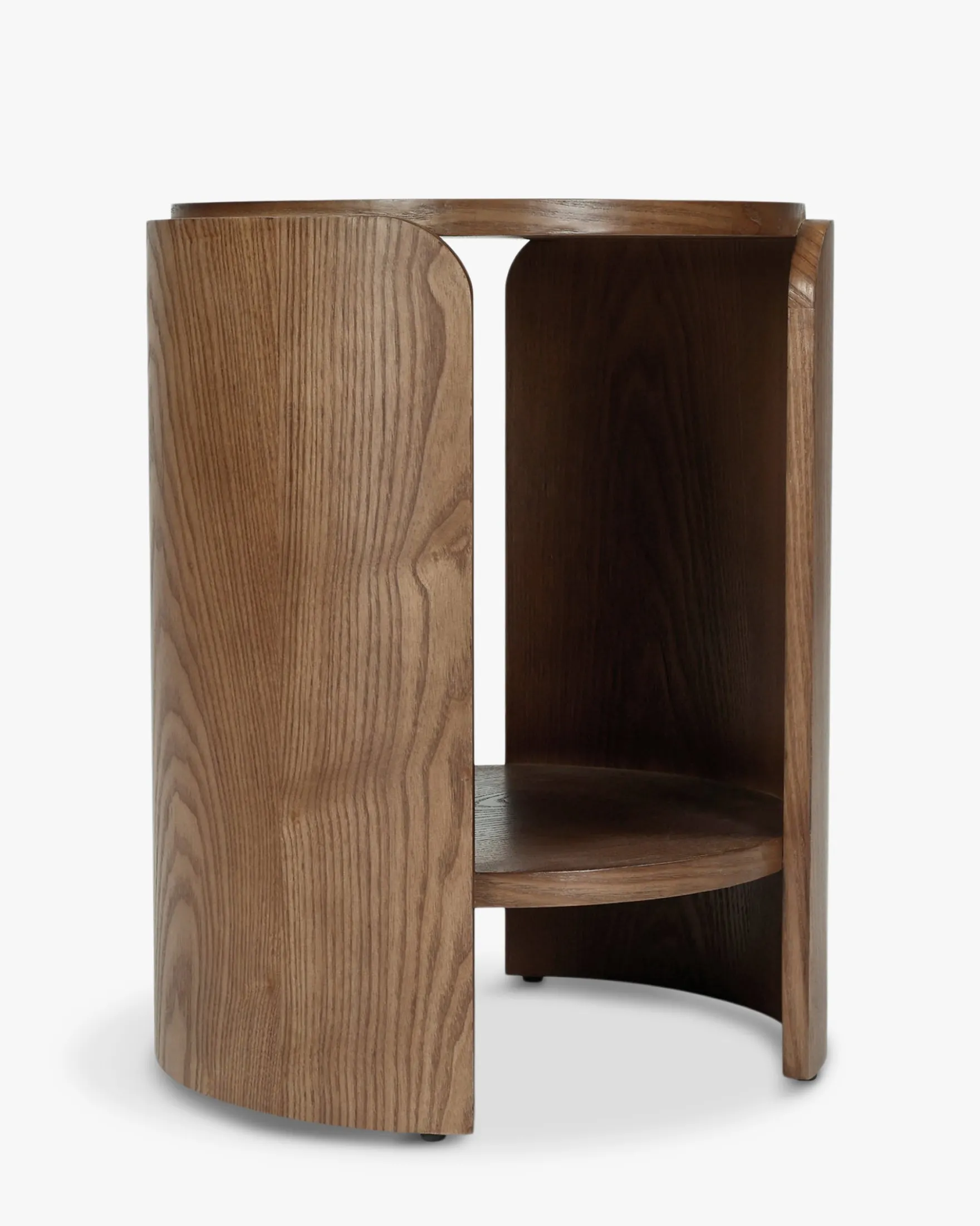 Table d'appoint, Bois de frêne teinte noyer, H50 Elipse