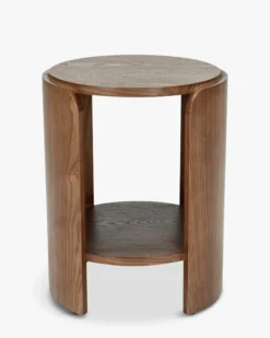 Table d'appoint, Bois de frêne teinte noyer, H50 Elipse