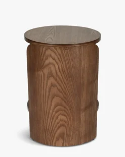 Table d'appoint, Bois de frêne teinte noyer, H50 Elipse