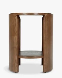 Table d'appoint, Bois de frêne teinte noyer, H50 Elipse
