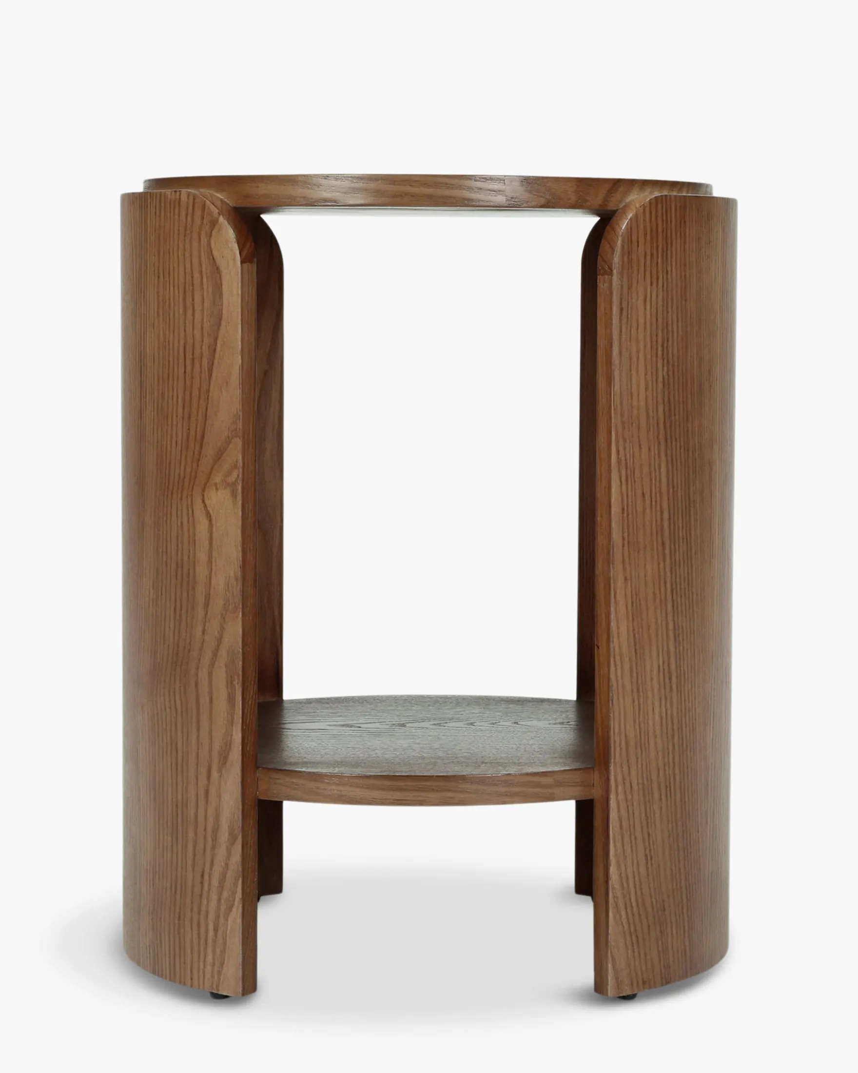 Table d'appoint, Bois de frêne teinte noyer, H50 Elipse