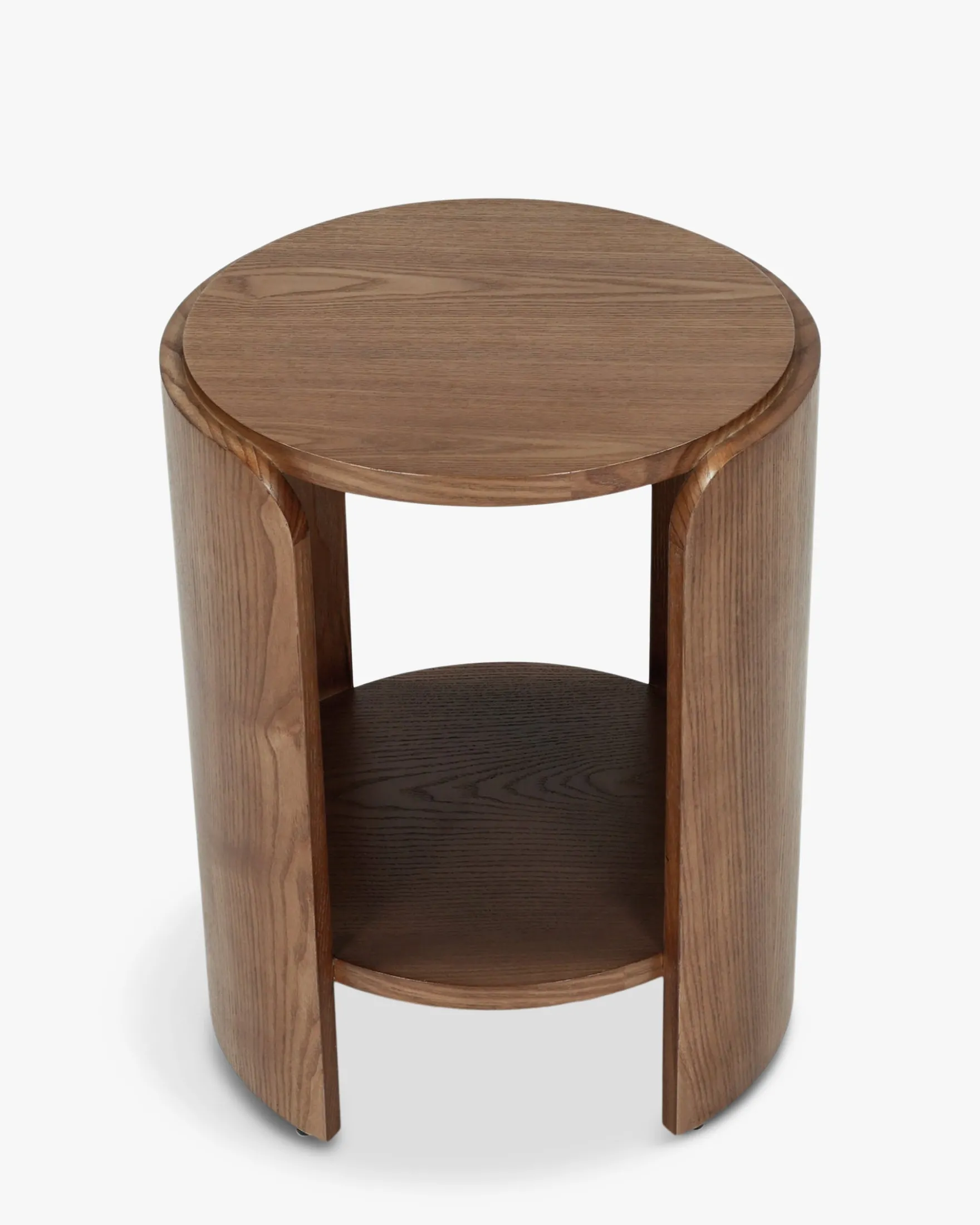 Table d'appoint, Bois de frêne teinte noyer, H50 Elipse
