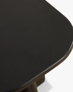 Table d'appoint, Bois d'hévéa massif teinte noire, H46 Ellios