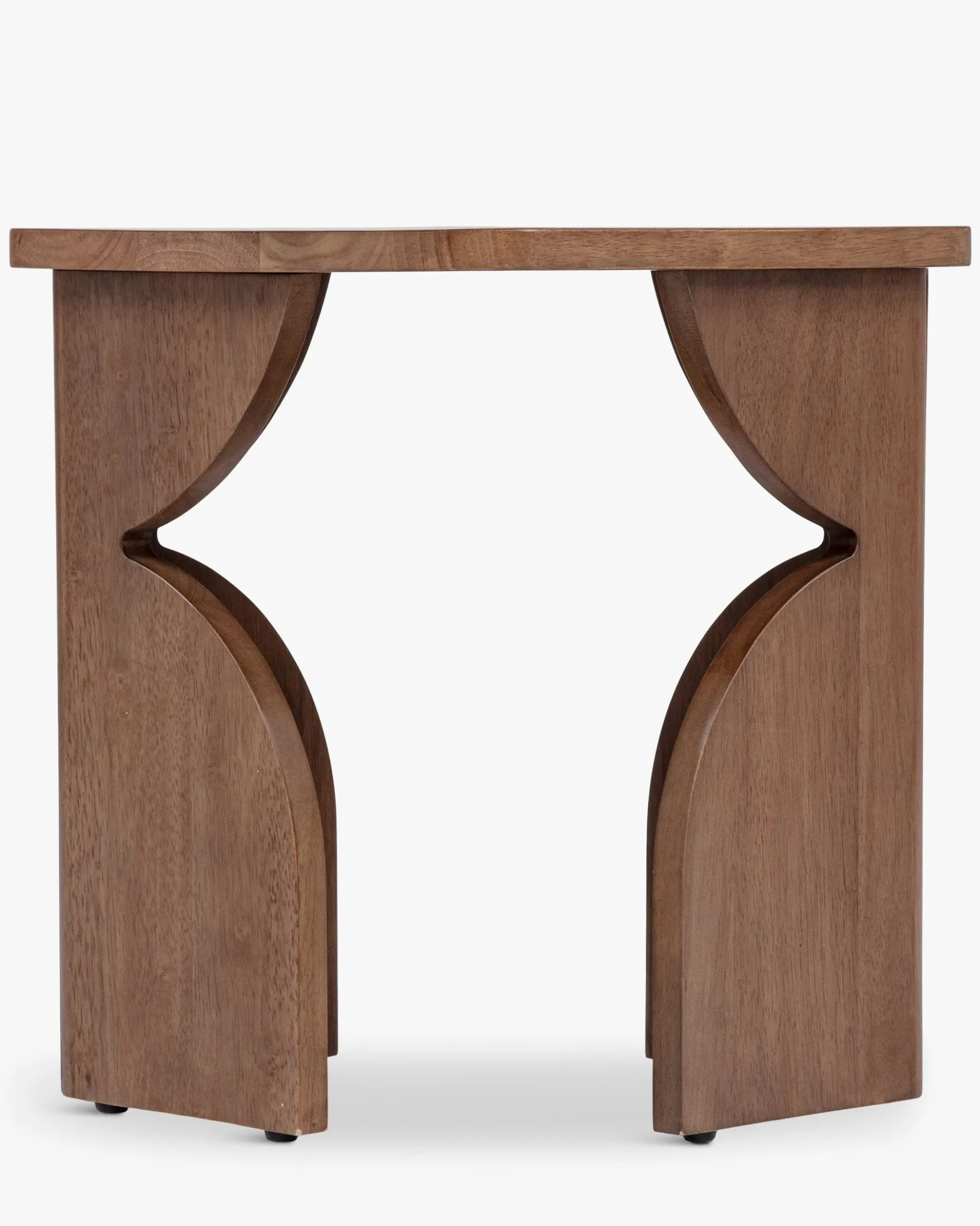 Table d'appoint, Bois massif d'hévéa teinte noyer, H49 Kayla