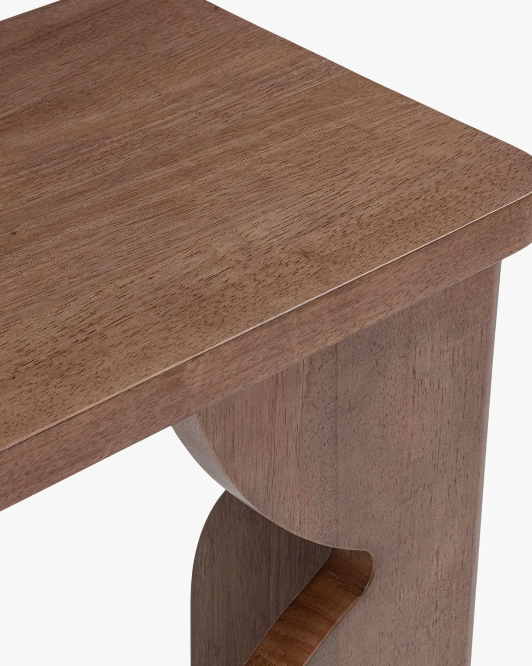 Table d'appoint, Bois massif d'hévéa teinte noyer, H49 Kayla