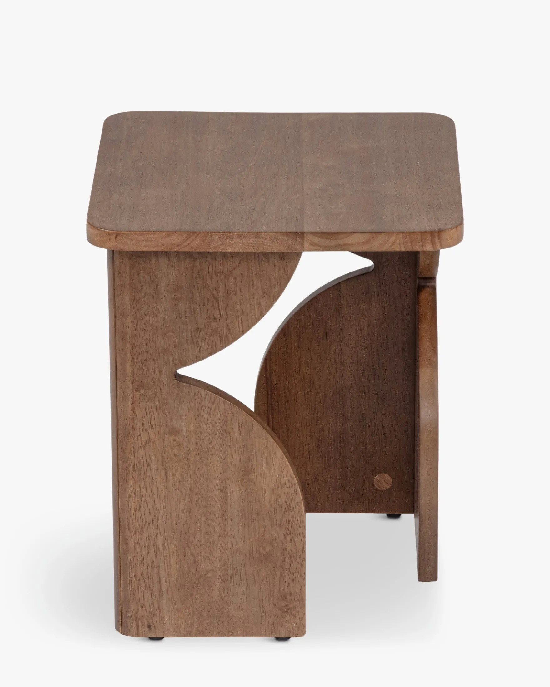 Table d'appoint, Bois massif d'hévéa teinte noyer, H49 Kayla