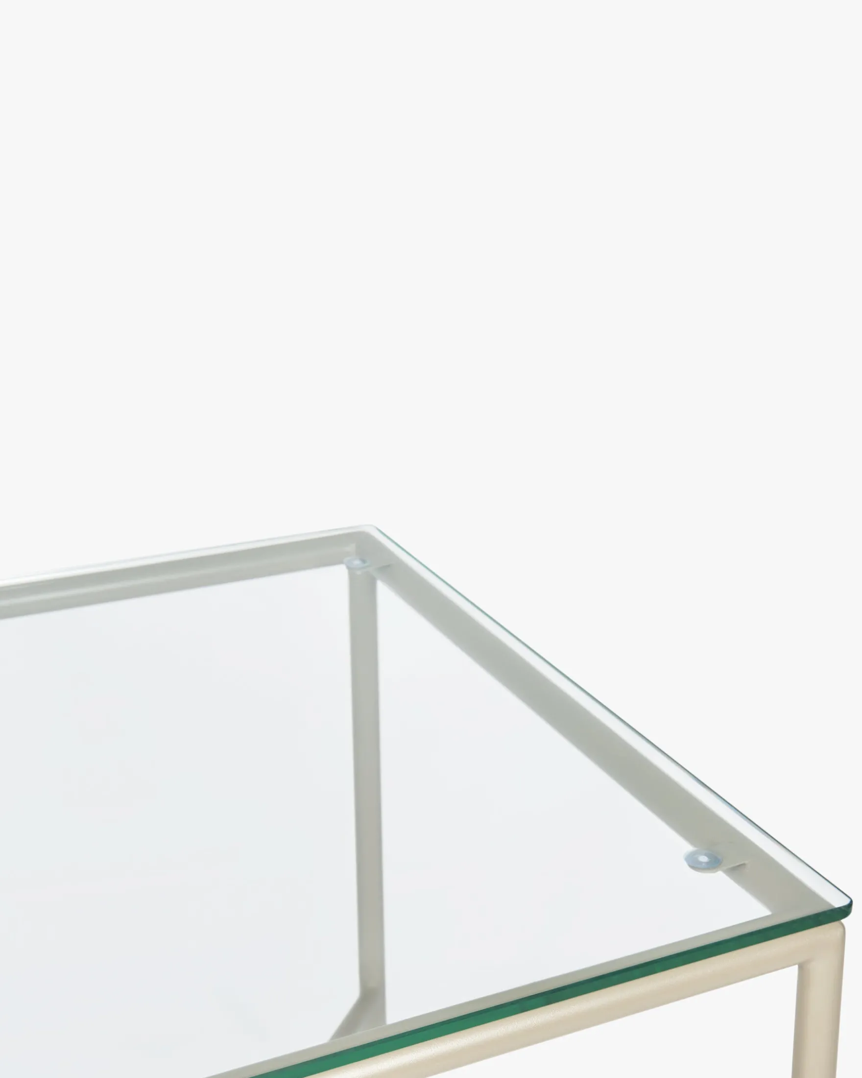 Table d'appoint de jardin, Verre transparent & métal taupe Bel Air
