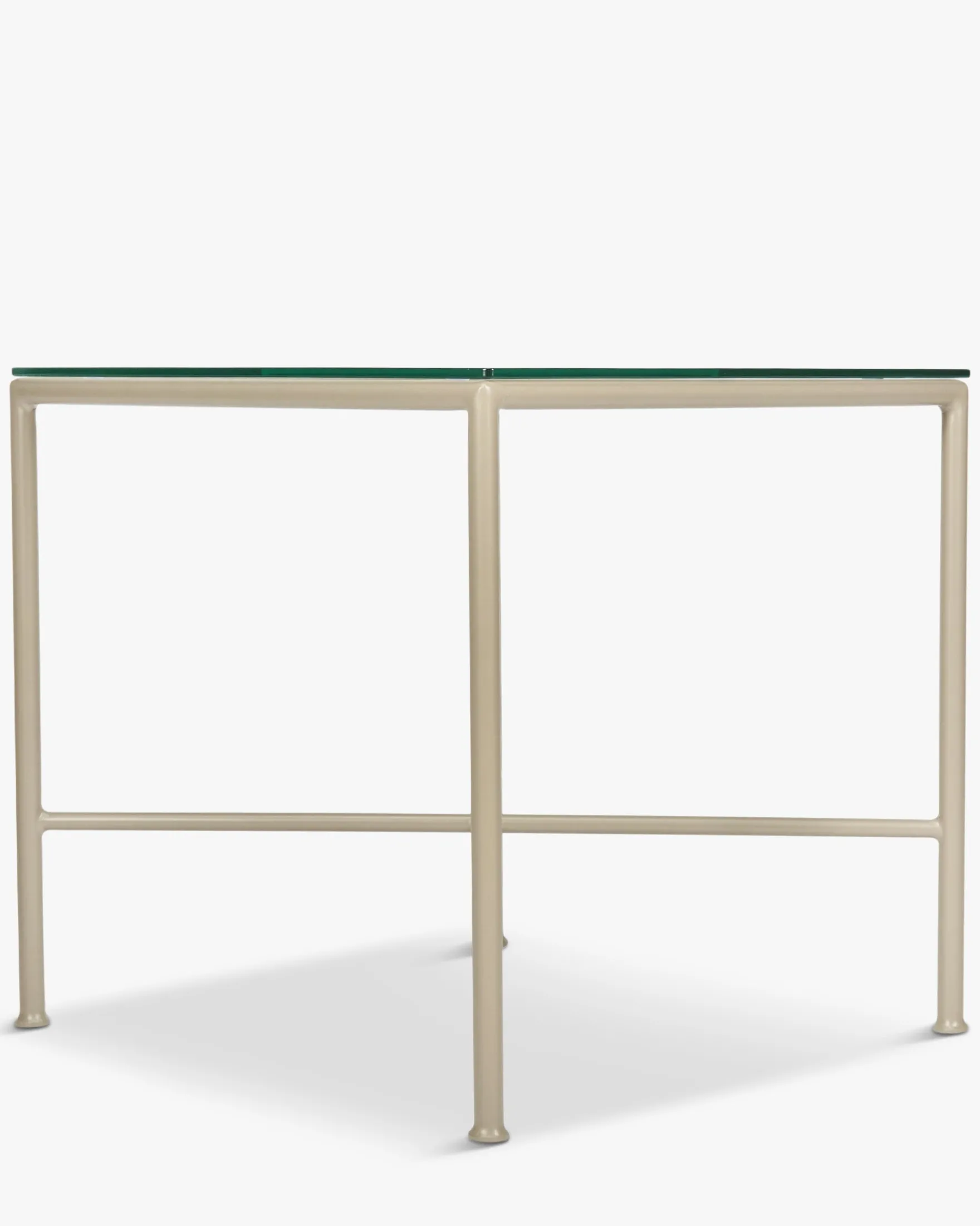 Table d'appoint de jardin, Verre transparent & métal taupe Bel Air
