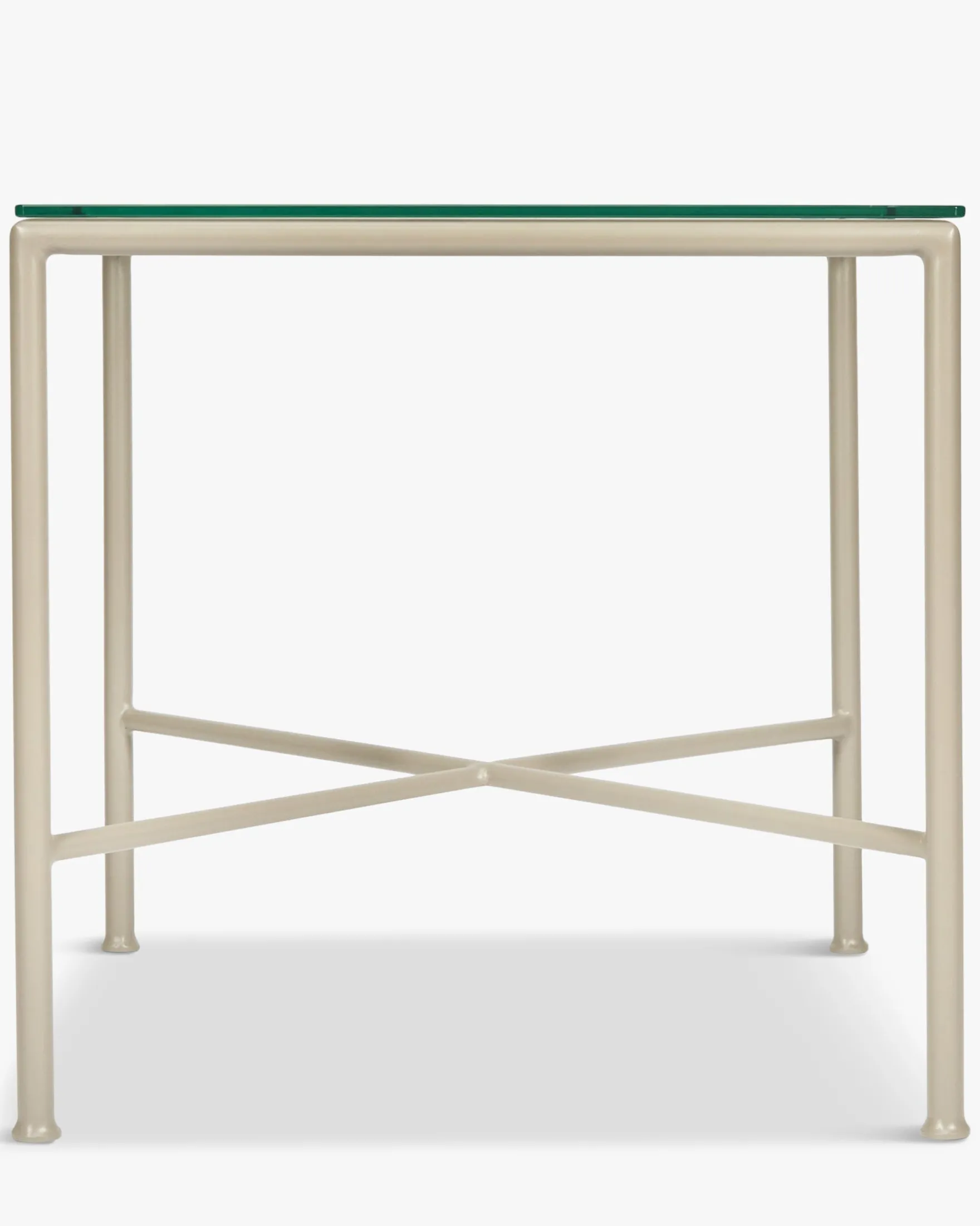 Table d'appoint de jardin, Verre transparent & métal taupe Bel Air