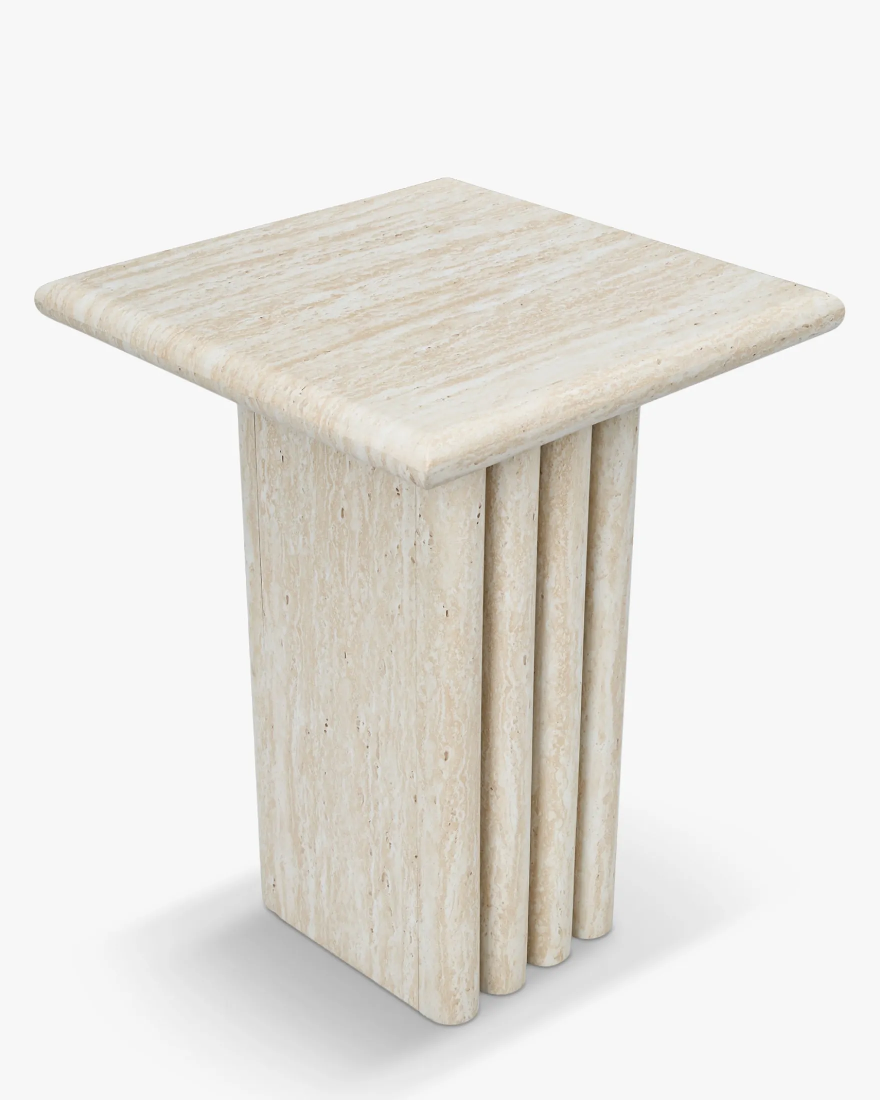 Table d'appoint, Effet travertin glossy, H51 Artemis