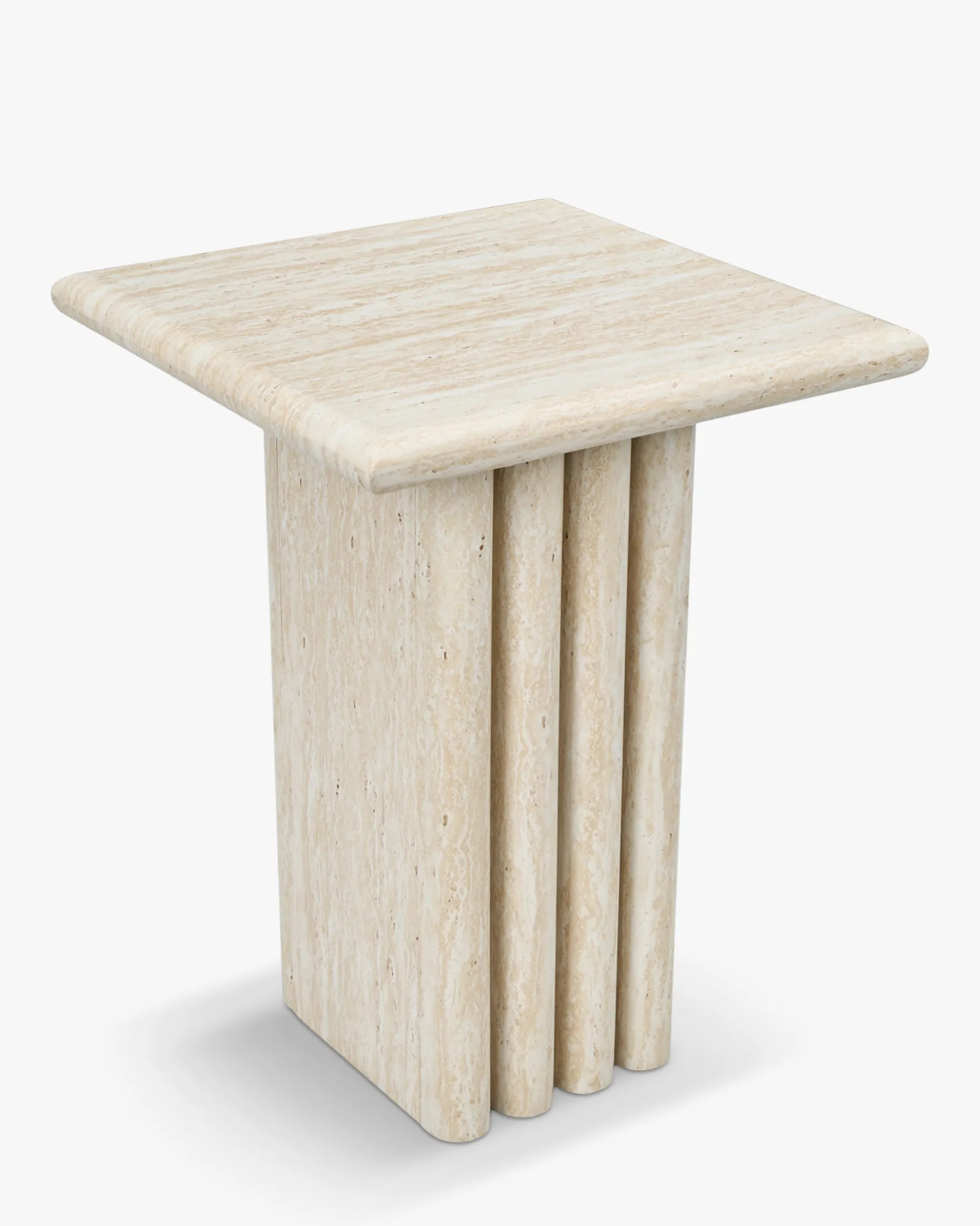 Table d'appoint, Effet travertin glossy, H51 Artemis