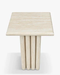 Table d'appoint, Effet travertin glossy, H51 Artemis