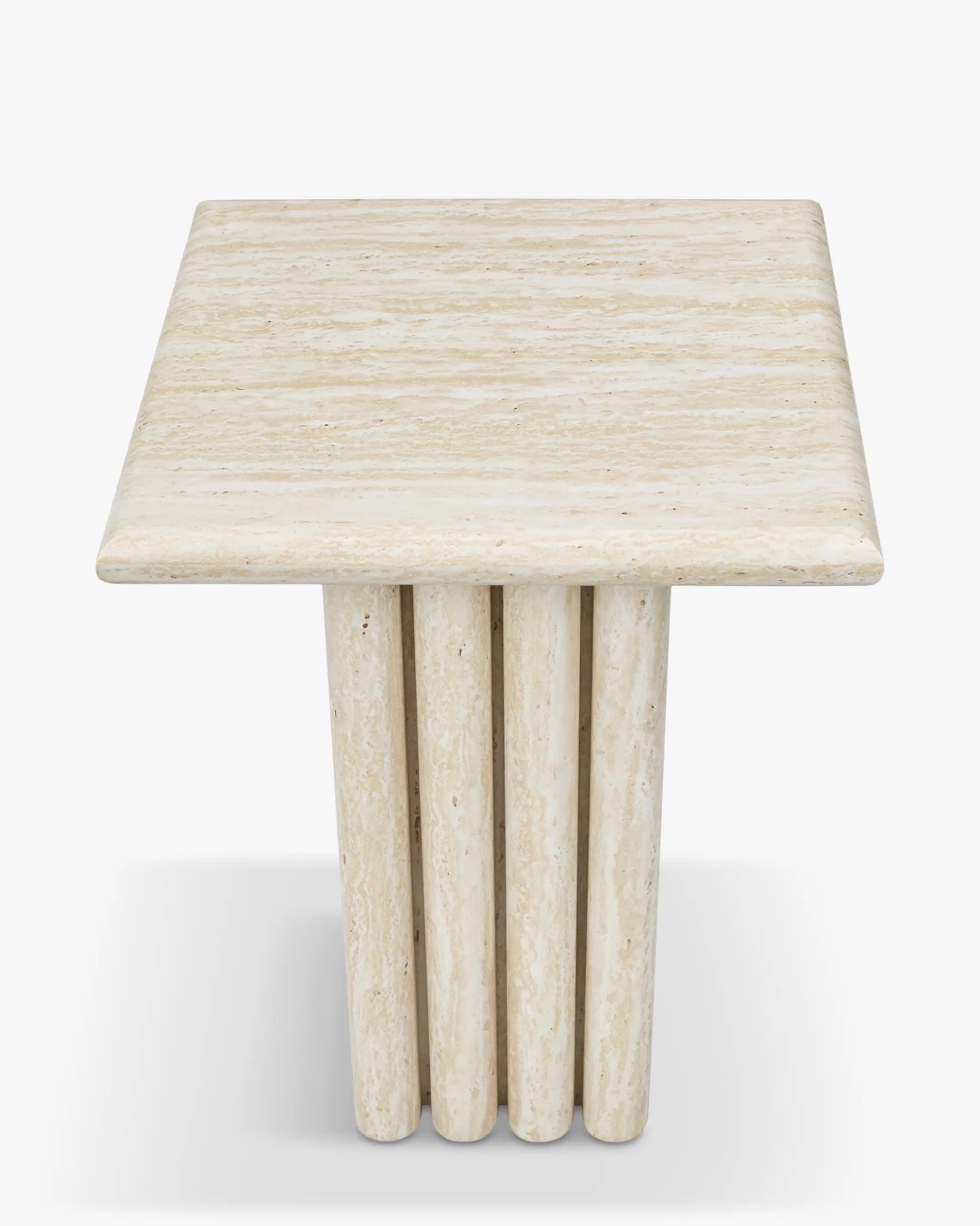 Table d'appoint, Effet travertin glossy, H51 Artemis