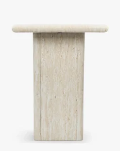 Table d'appoint, Effet travertin glossy, H51 Artemis