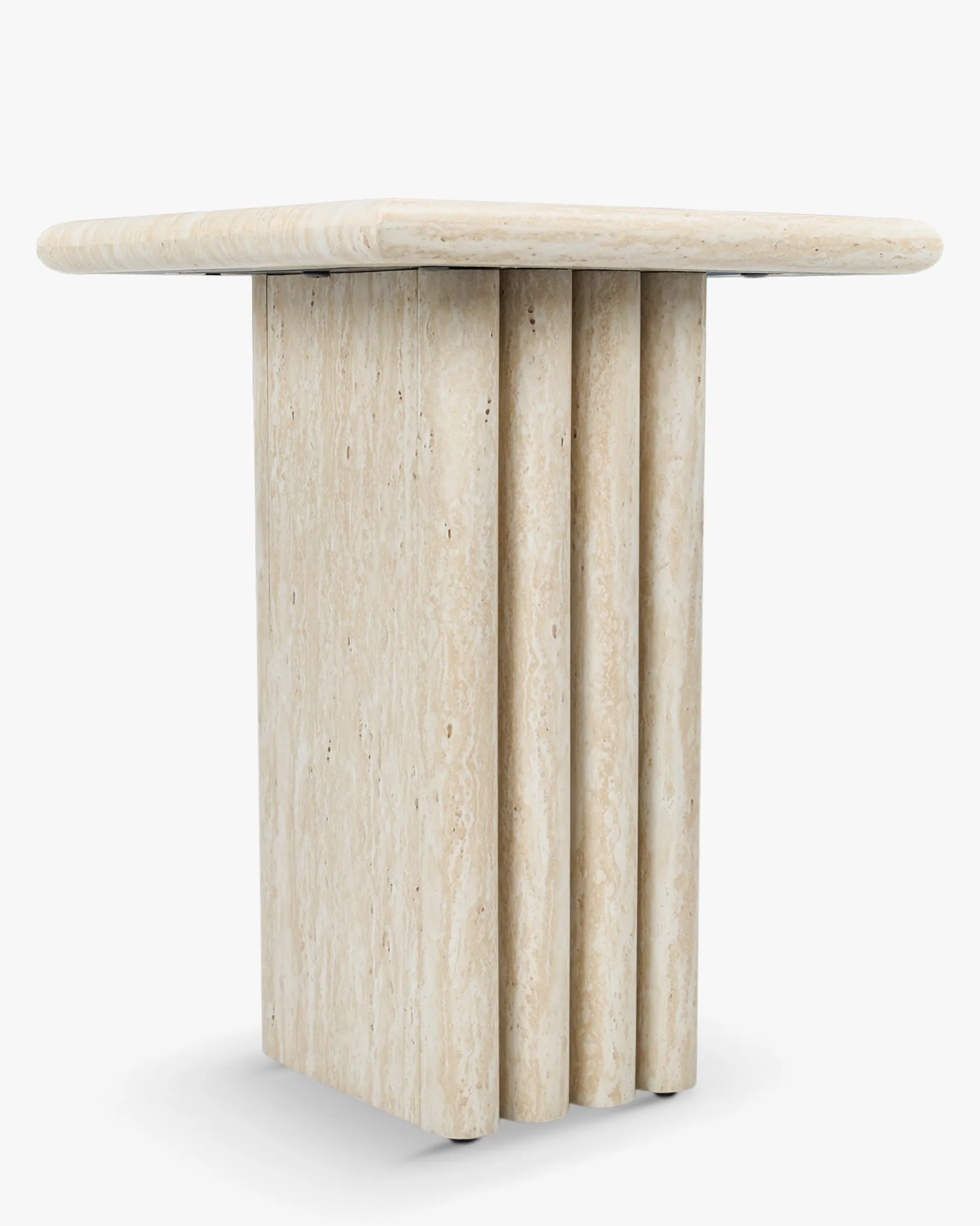 Table d'appoint, Effet travertin glossy, H51 Artemis