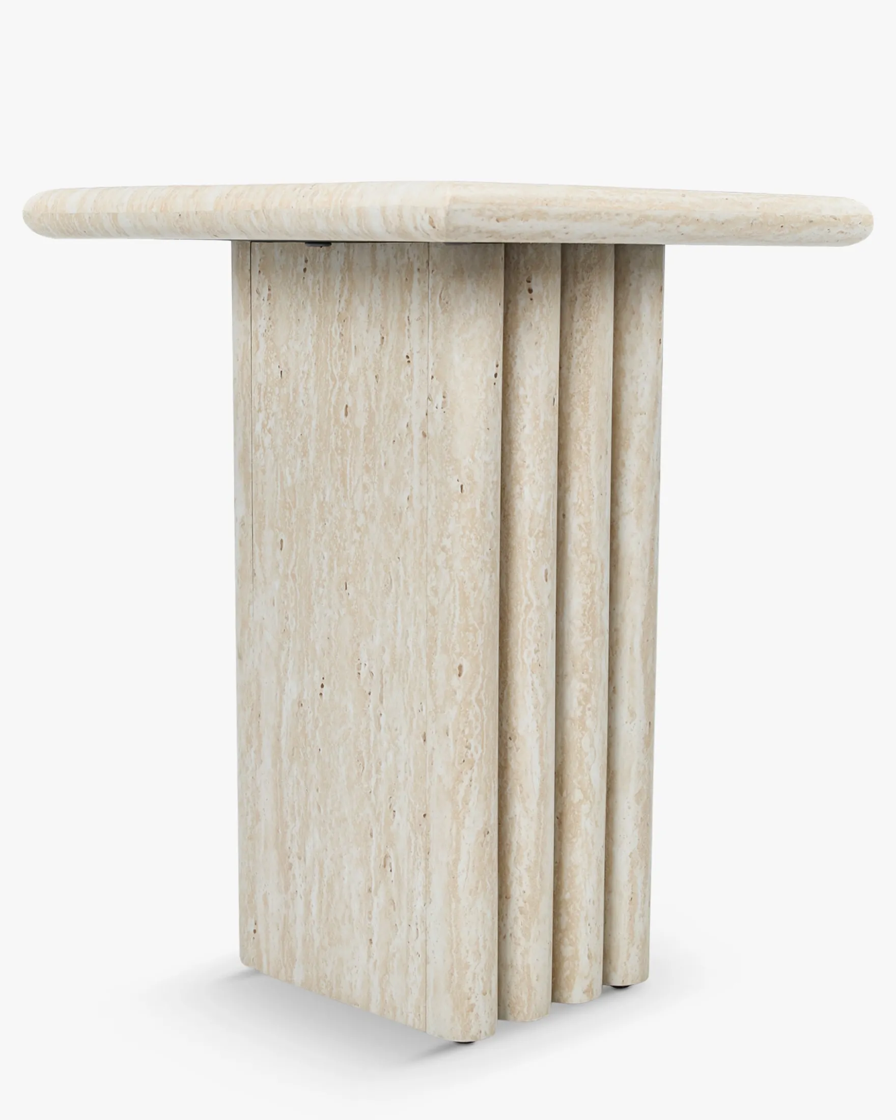 Table d'appoint, Effet travertin glossy, H51 Artemis