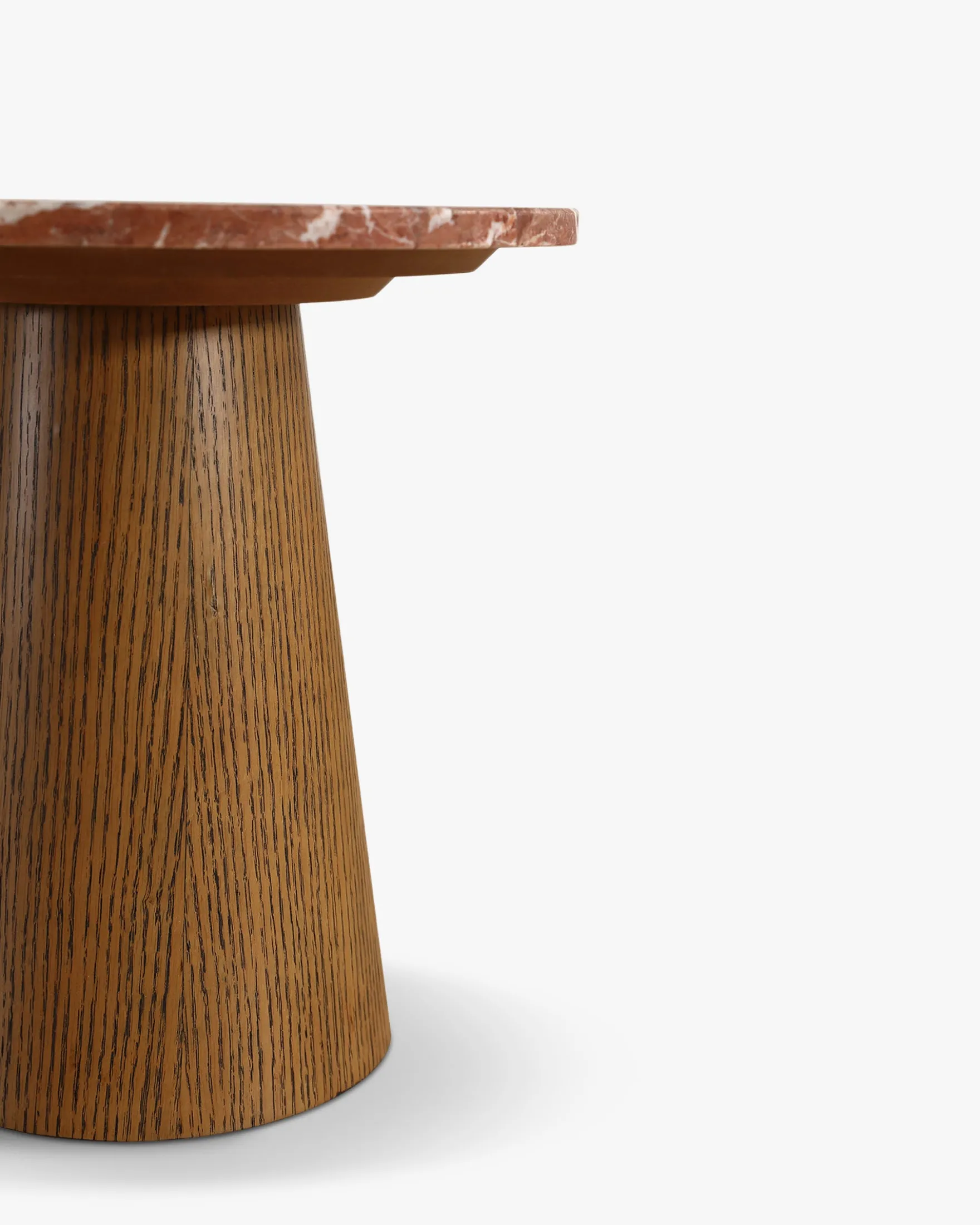 Table d'appoint, Marbre rouge & bois noyer, H42 Avila