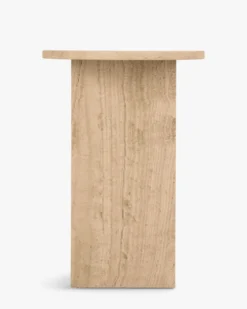 Table d'appoint, Pierre de travertin waterproof, H50 Emilio