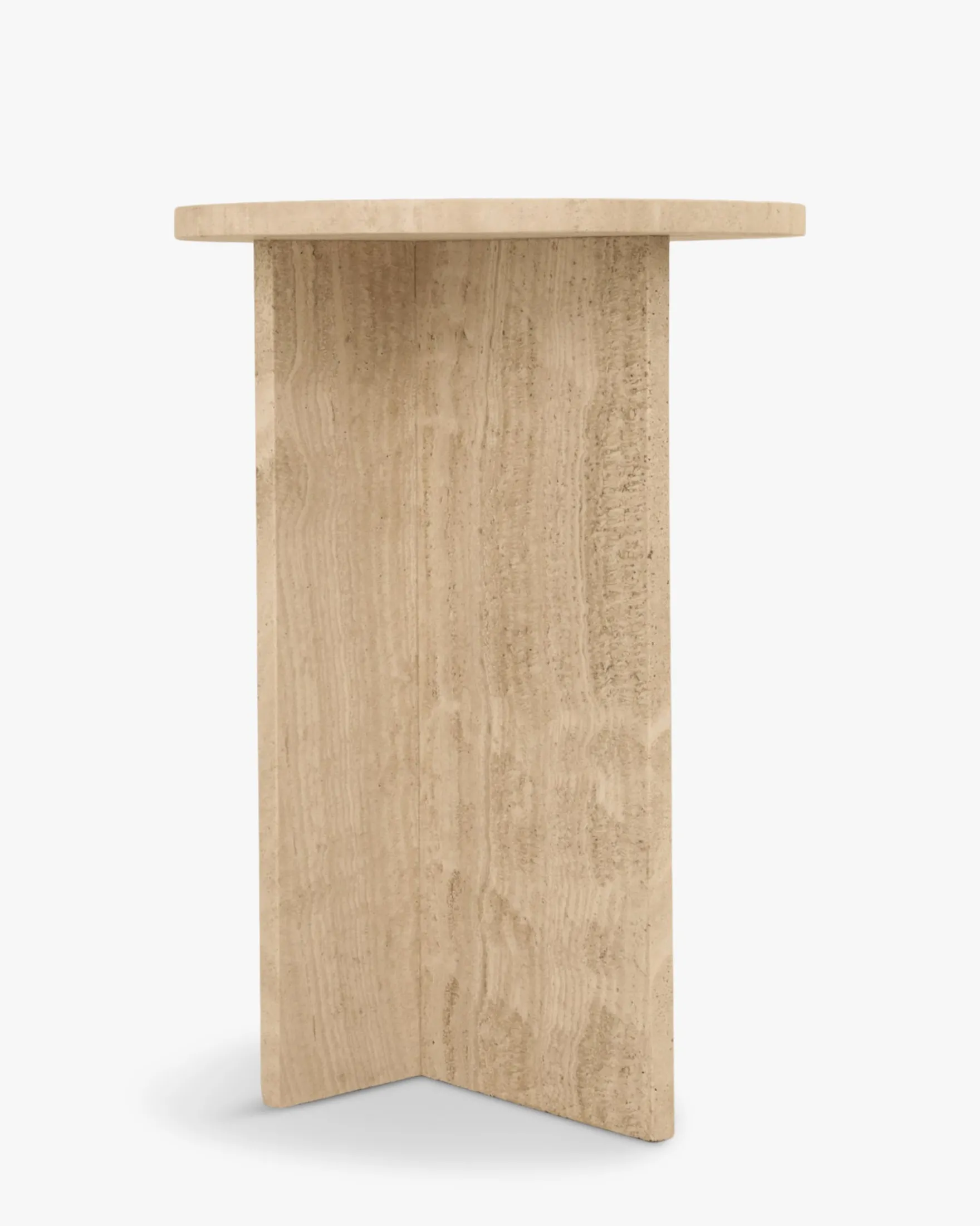 Table d'appoint, Pierre de travertin waterproof, H50 Emilio