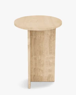 Table d'appoint, Pierre de travertin waterproof, H50 Emilio