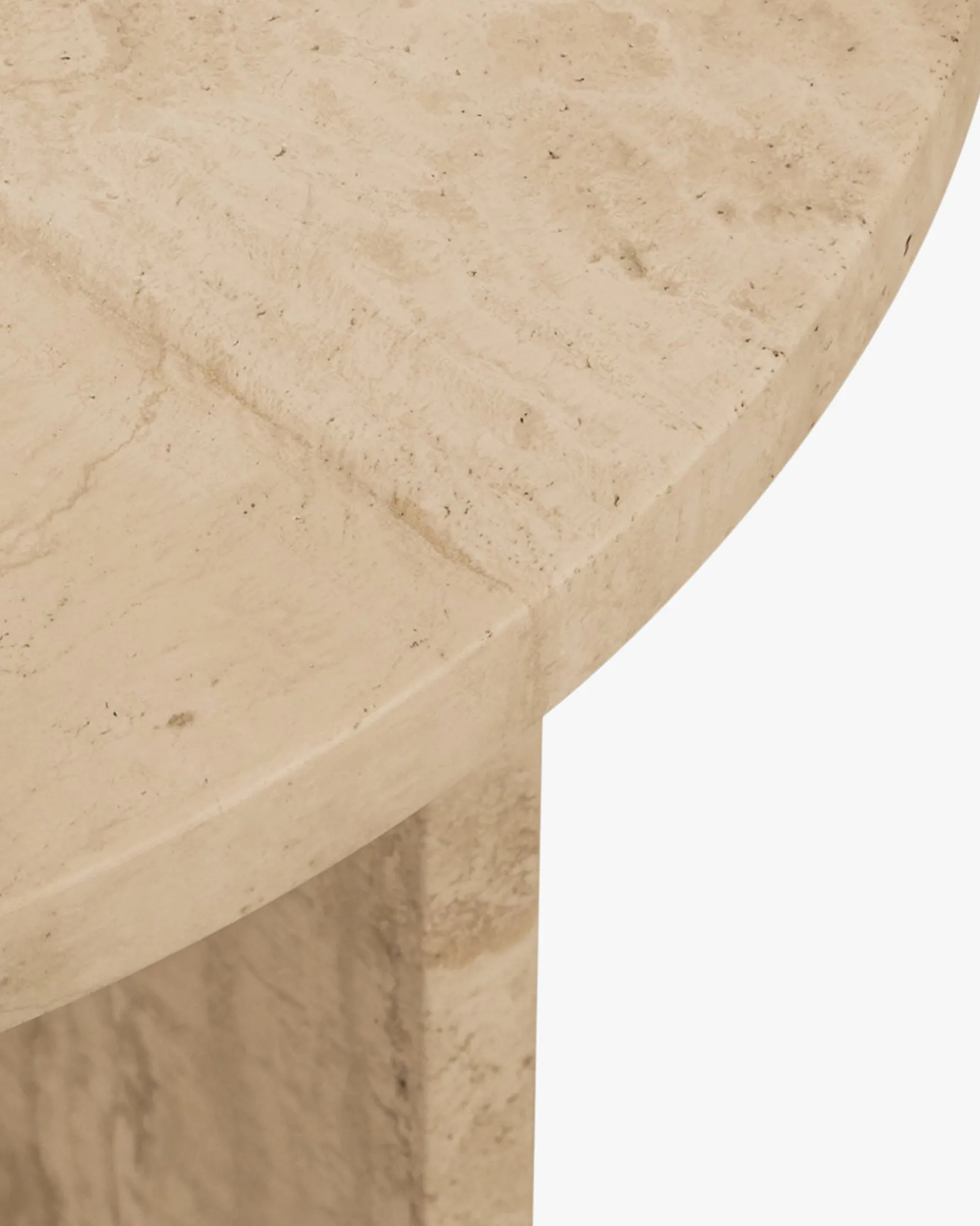 Table d'appoint, Pierre de travertin waterproof, H50 Emilio