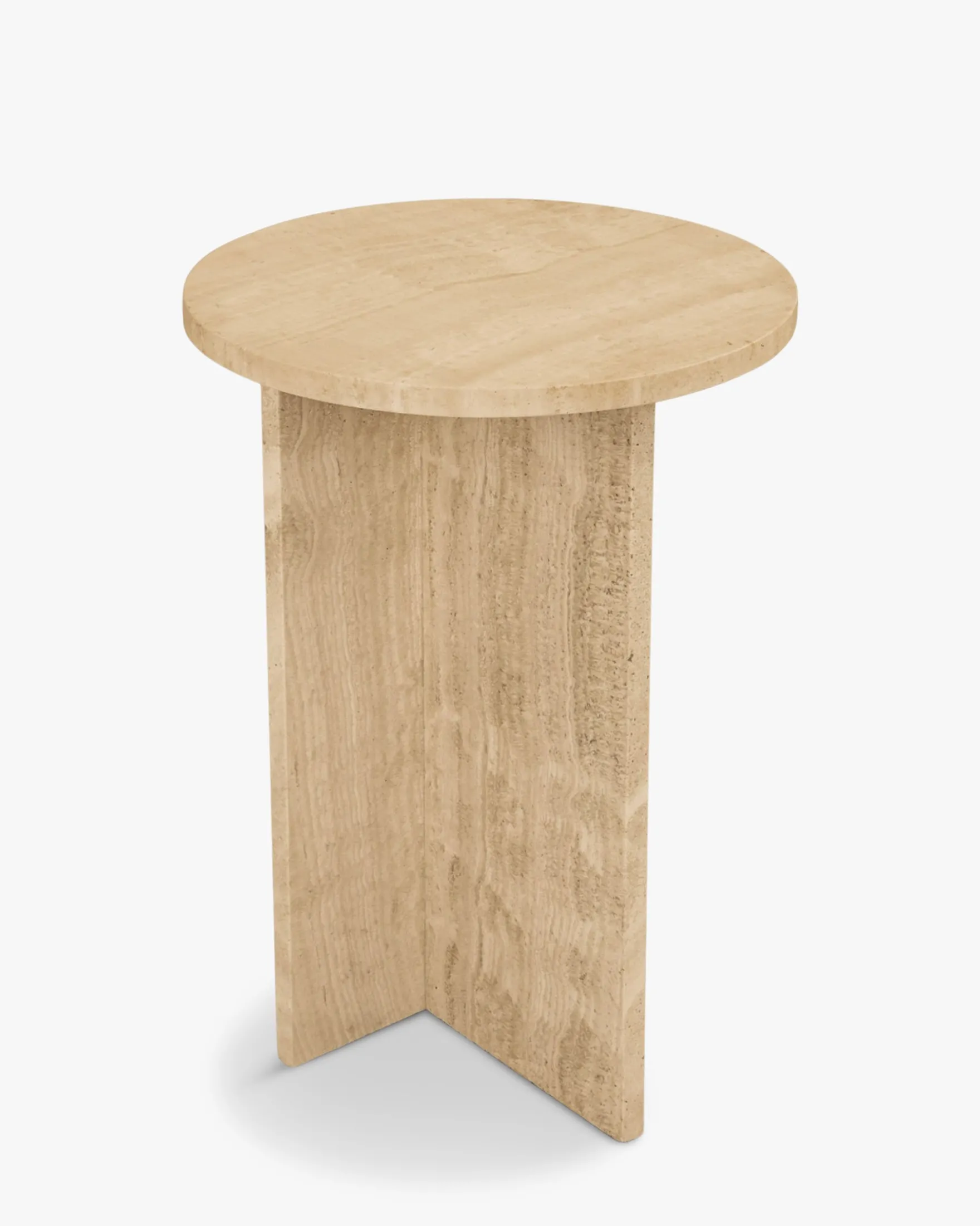 Table d'appoint, Pierre de travertin waterproof, H50 Emilio