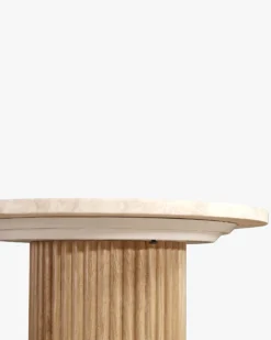 Table d'appoint, Véritable pierre de travertin, Ø45 Oviedo