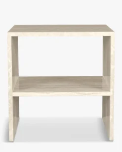 Table de chevet, Beige effet travertin, H50 Napoli