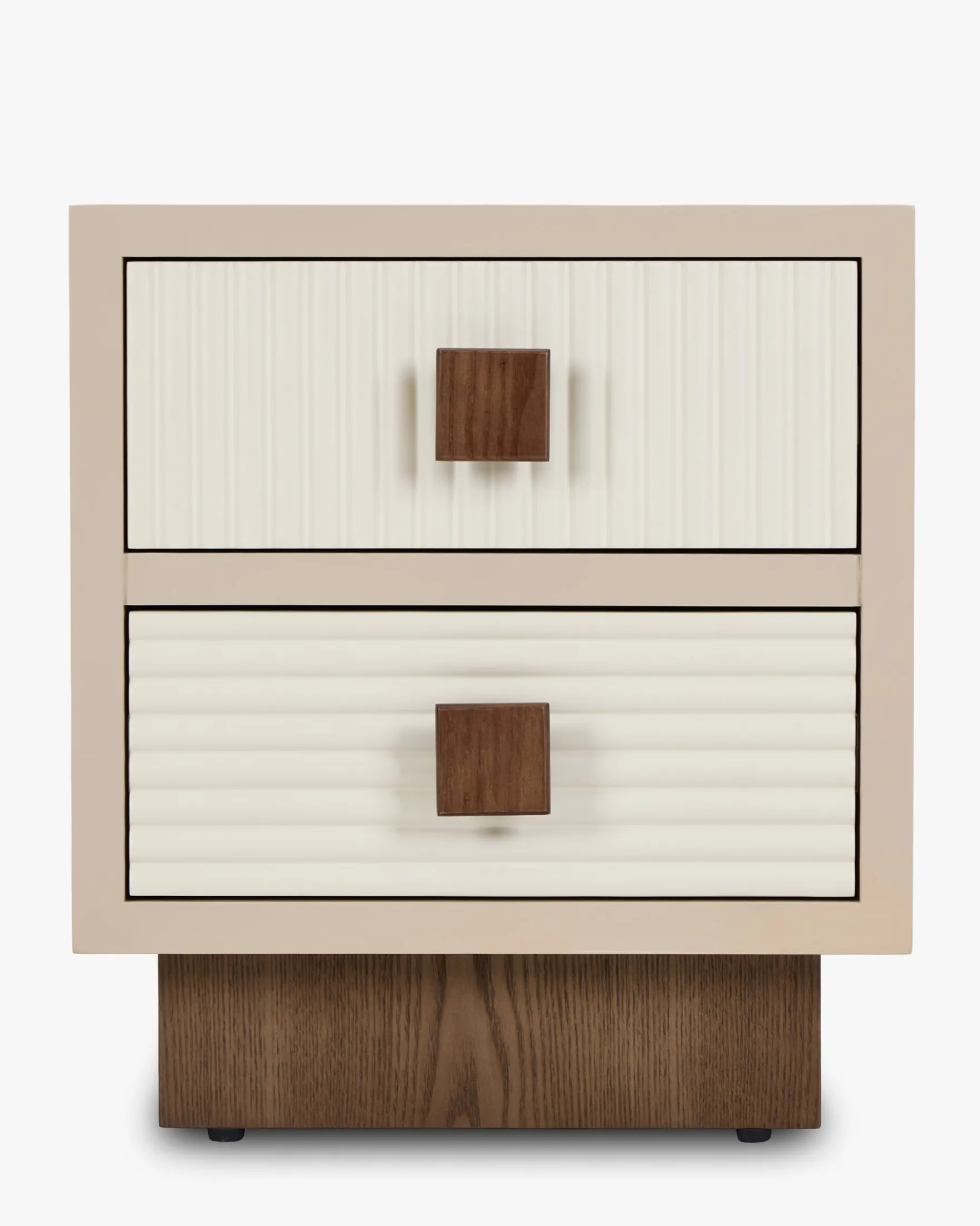Table de chevet, Bois beige & Bois teinte noyer, H50,5 Archi