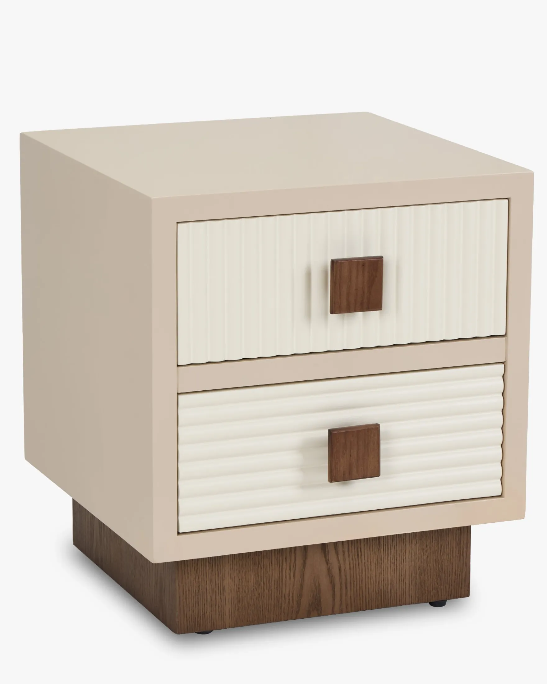 Table de chevet, Bois beige & Bois teinte noyer, H50,5 Archi