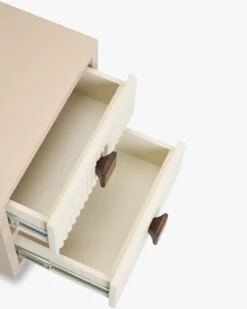 Table de chevet, Bois beige & Bois teinte noyer, H50,5 Archi