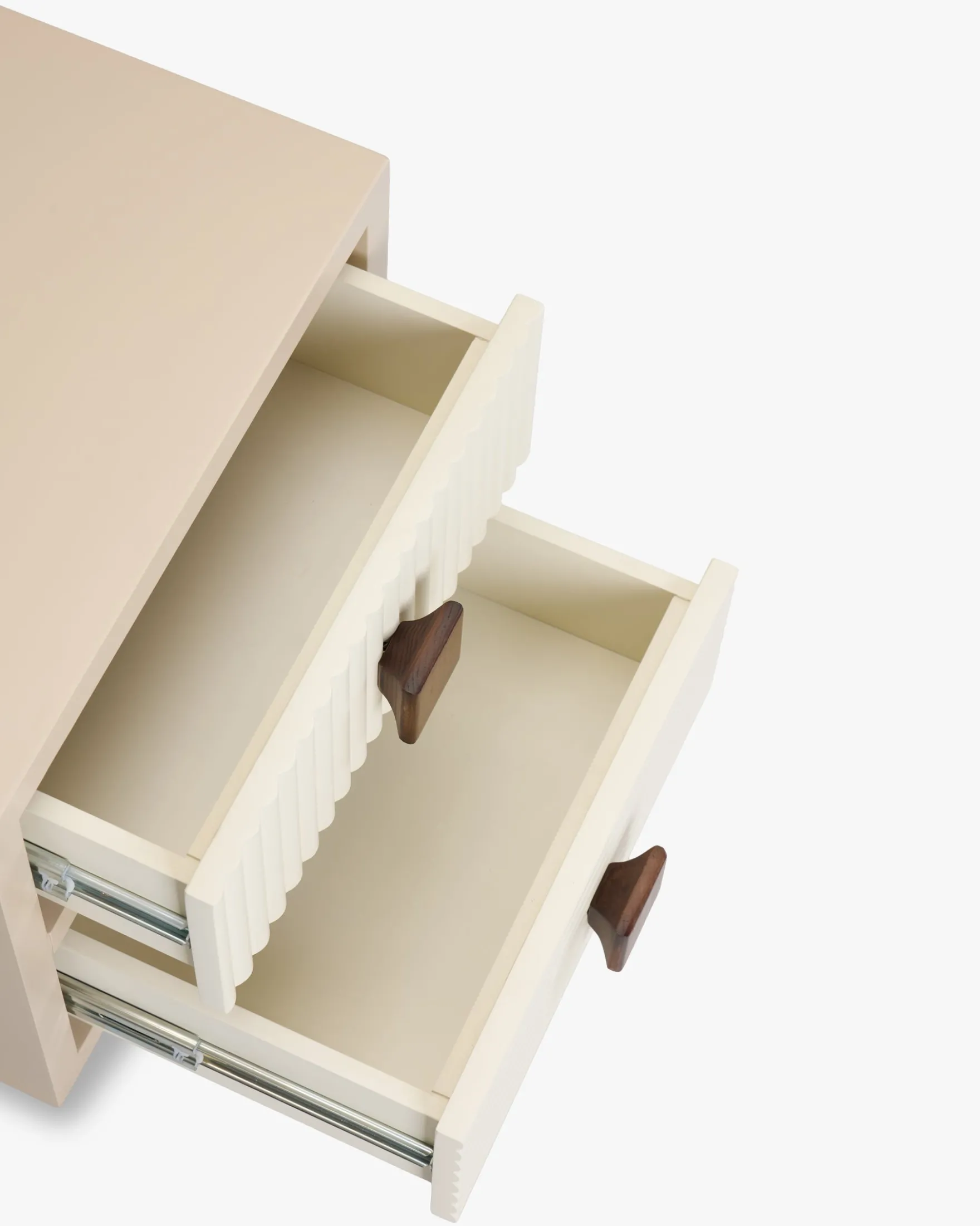 Table de chevet, Bois beige & Bois teinte noyer, H50,5 Archi
