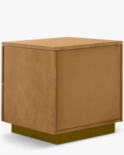 Table de chevet, Bois blond & bronze, H47 Stamford