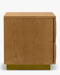 Table de chevet, Bois blond & bronze, H47 Stamford