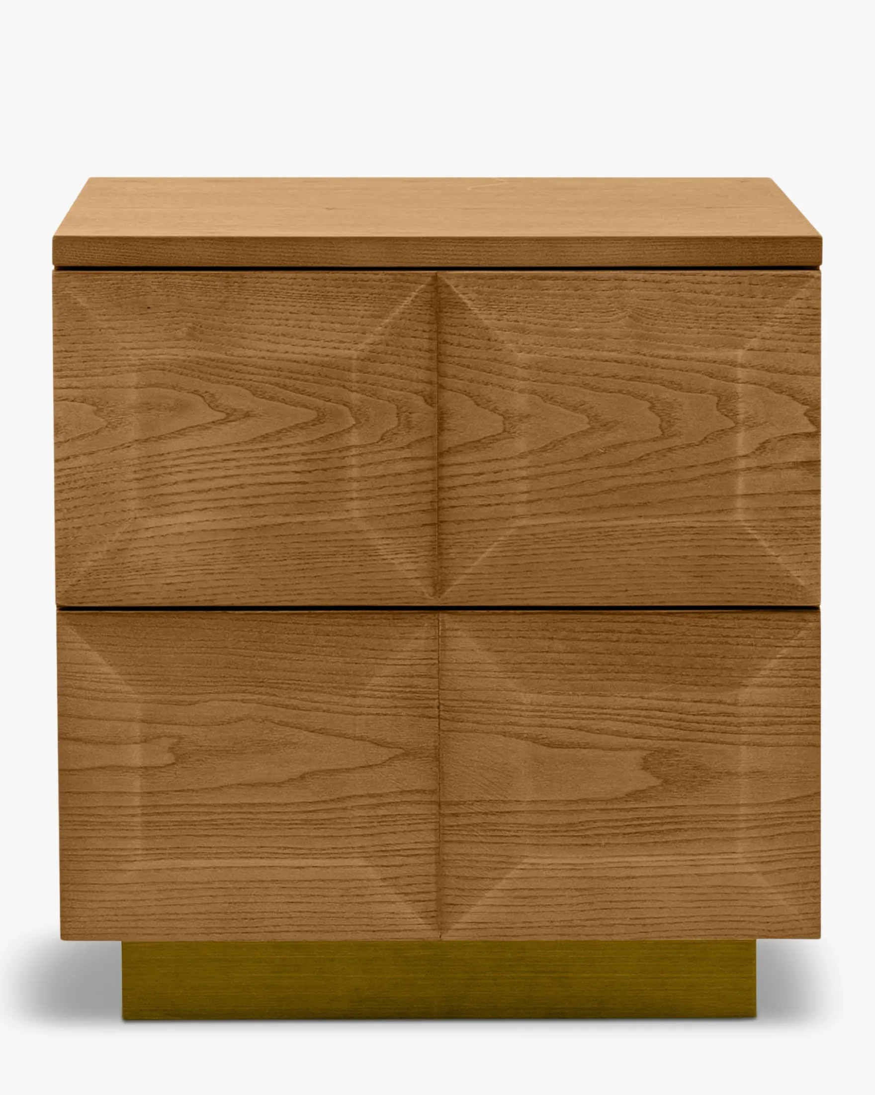 Table de chevet, Bois blond & bronze, H47 Stamford