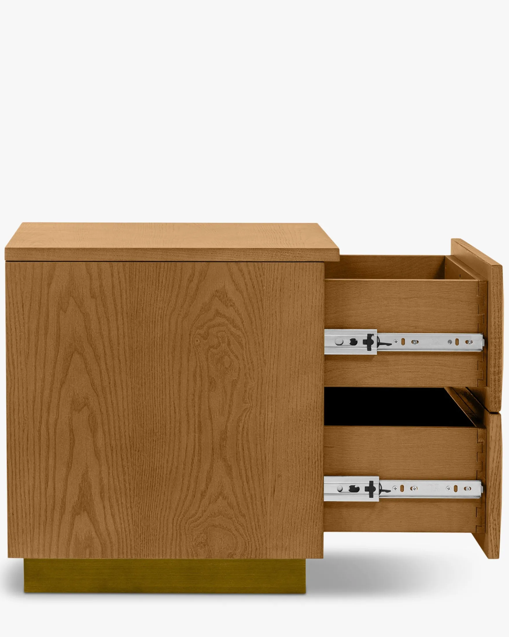 Table de chevet, Bois blond & bronze, H47 Stamford